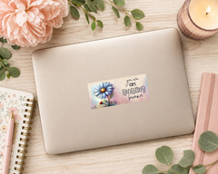 You Are an Amazing Human Daisy Glossy Sticker Journal Laptop Handmade 3.5″