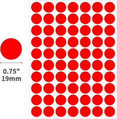 1400 PCS Red Circle Dot Stickers 3/4″ round Color Coding Label Stickers (Red)