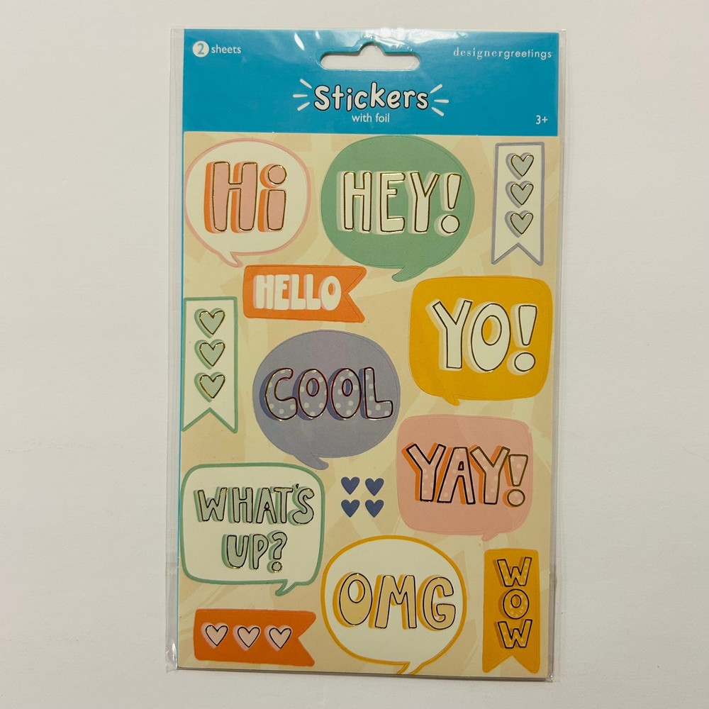 RETRO VINTAGE STICKERS Y2K Greetings Messages Scrapbook Words NEW FACTORY SEALED