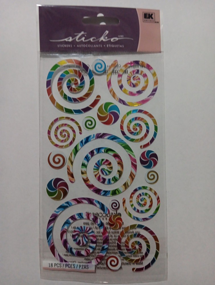 Lollipop Stickers | Swirls and Twirls Stickers – 18 Assorted Pcs (nm5200630)