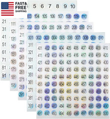 15 Sheets Mini Number Stickers 1 to 500 round Labels Stickers Consecutive Numbe