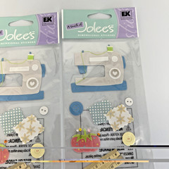 Vintage Retired Jolee’s Stickers- Sewing Theme- New Old Stock x 2