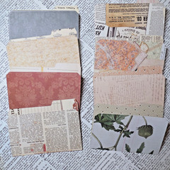 8 Mini File Folders Scrapbook Junk Journal Card Making Crafts Vintage Patterns