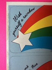 Vintage 80s RAINBOWS Stickers by Paula sun, cloud, star words rainbow stick ons