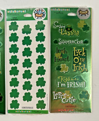 Lot of 3 Hallmark Stickeroni St. Patrick’s Day Irish Themed Foiled Stickers New