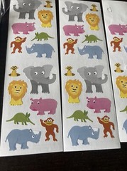 Mrs Grossman’s Stickers Chubby Jungle Animals Safari Lion Elephant Rhino Monkey