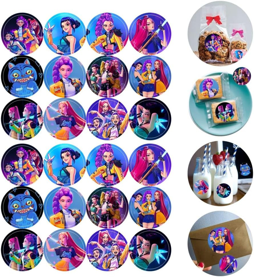 120Pcs Demon Movie Hunters Stickers for Kids Birthday Party Supplies for Demon