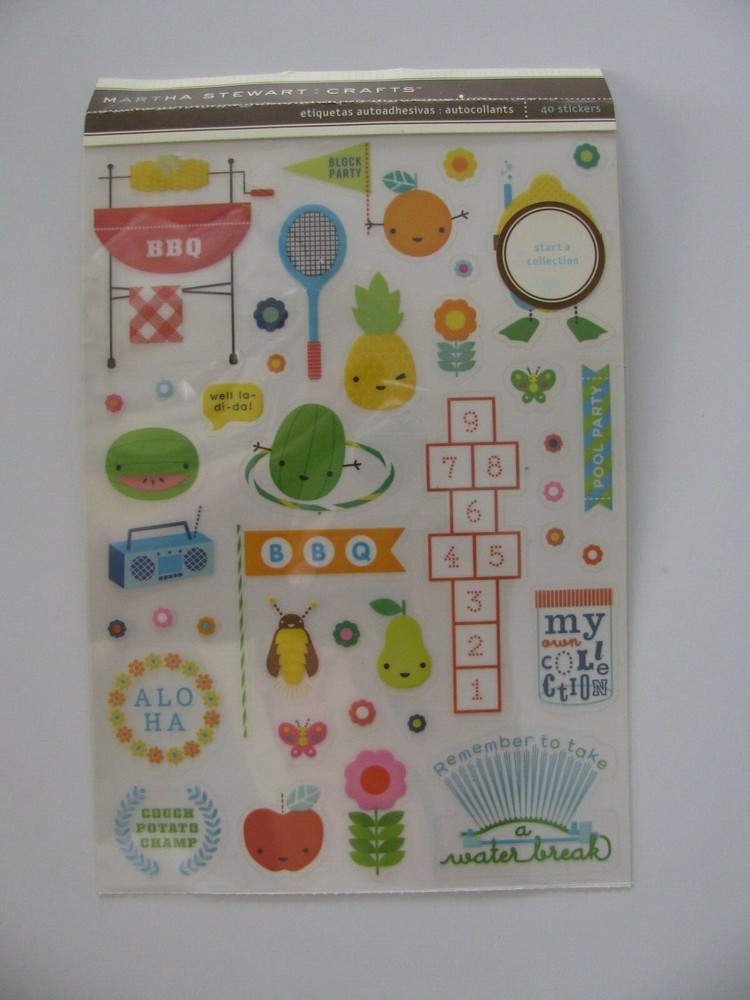 Martha Stewart Crafts SUMMER CAMP Stickers NIP