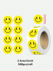 500pcs Roll Cute Face Reward Stickers, Self-Adhesive, Gift & Decoration