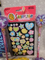 Vintage Y2K Sandylion Girls Peace Groovy Sticker Sheet Stationary Pencil Lot