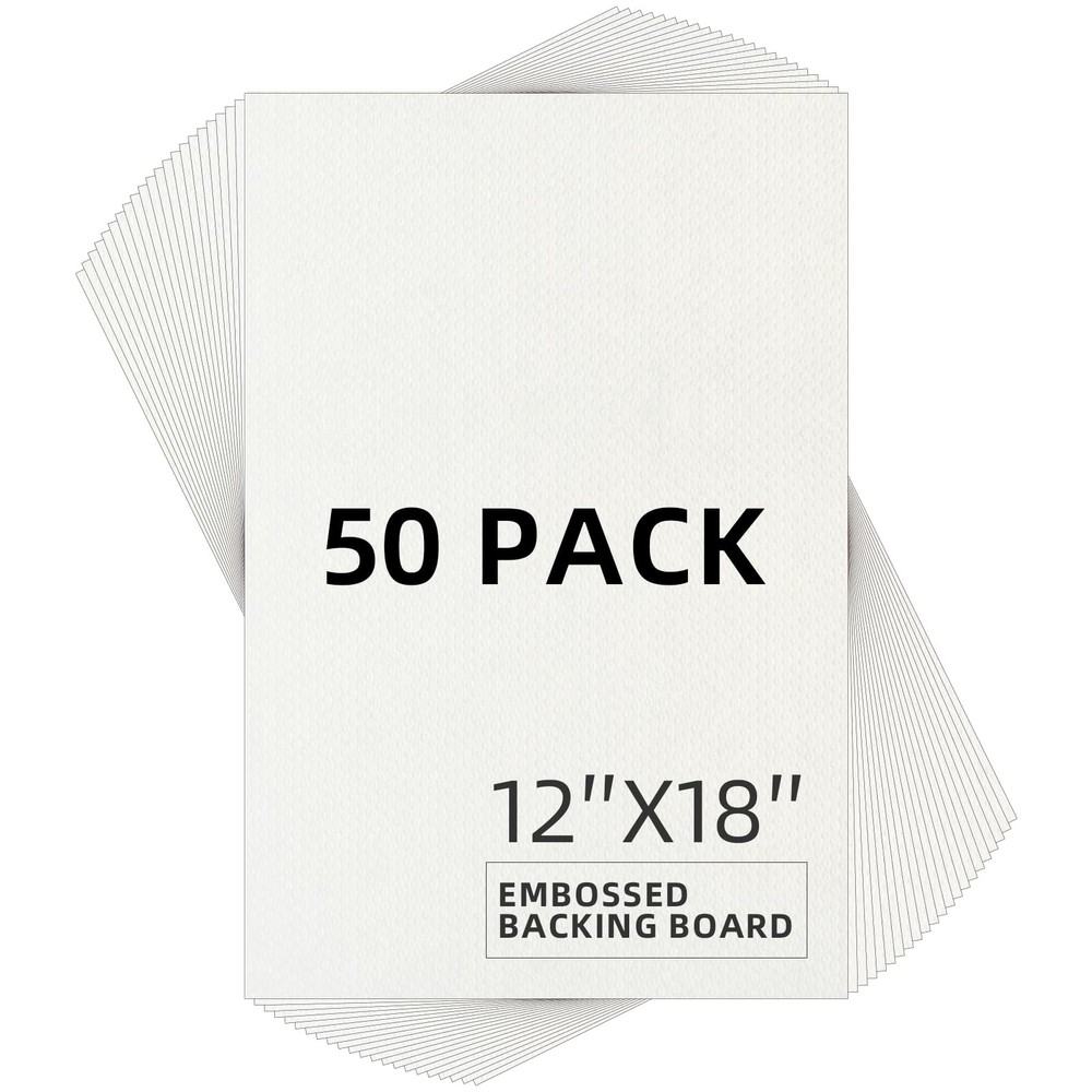 Embossed Backing Board 12×18 Acid-Free 4 Ply Dual Surface – Perfect for Photos