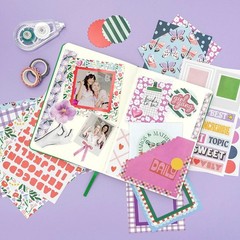 Creative Junk Journal & Scrapbook Kit – Hardcover Notebook, 20 Patterns, Sticker