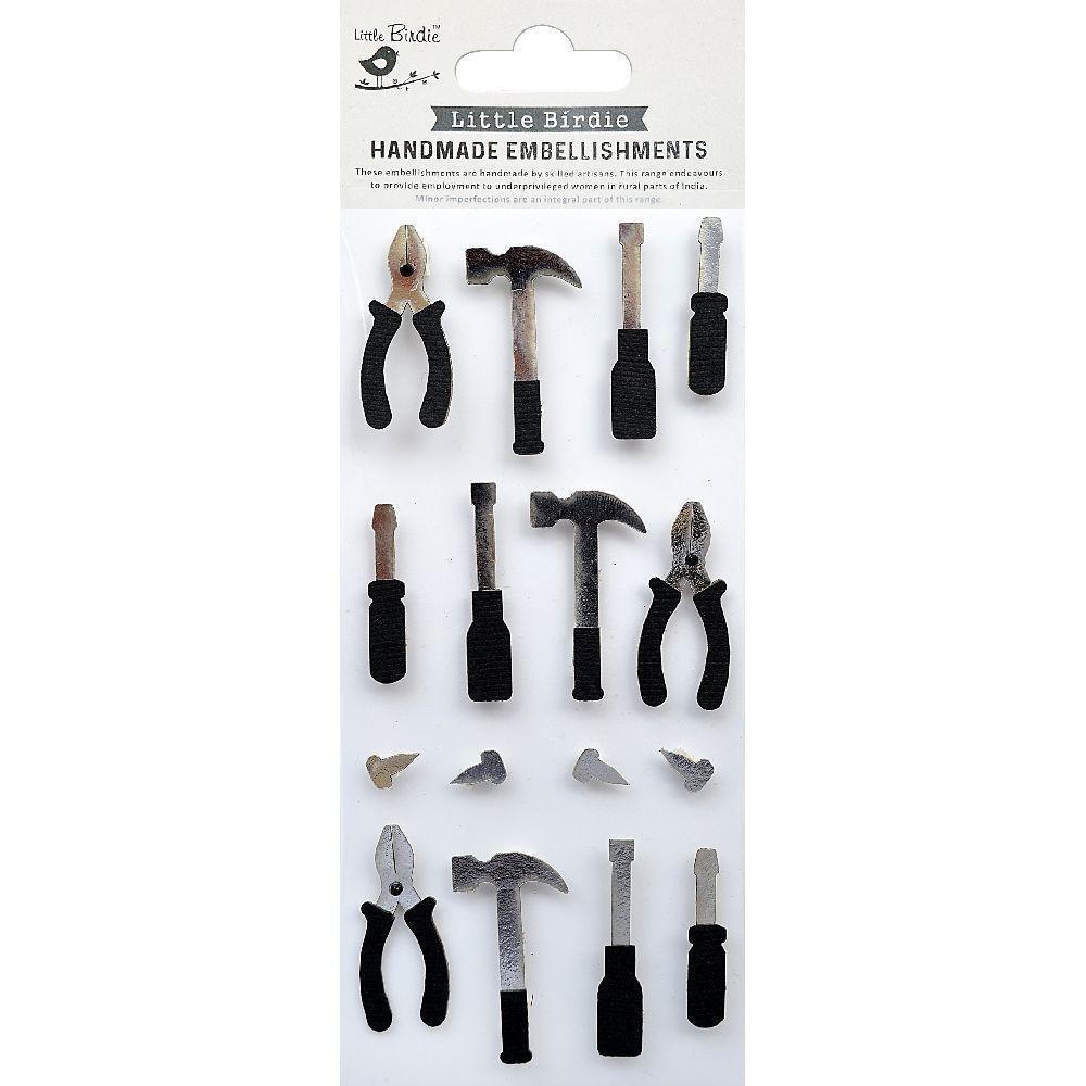 Stickers 3D Little Birdie Sparkle Treasure Tools Hammer Plier Screwdriver Screws