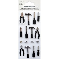 Stickers 3D Little Birdie Sparkle Treasure Tools Hammer Plier Screwdriver Screws