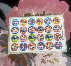 Vintage SmileMakers Mini Dots Positive Reinforcements Sticker Mod 2×4 Inches