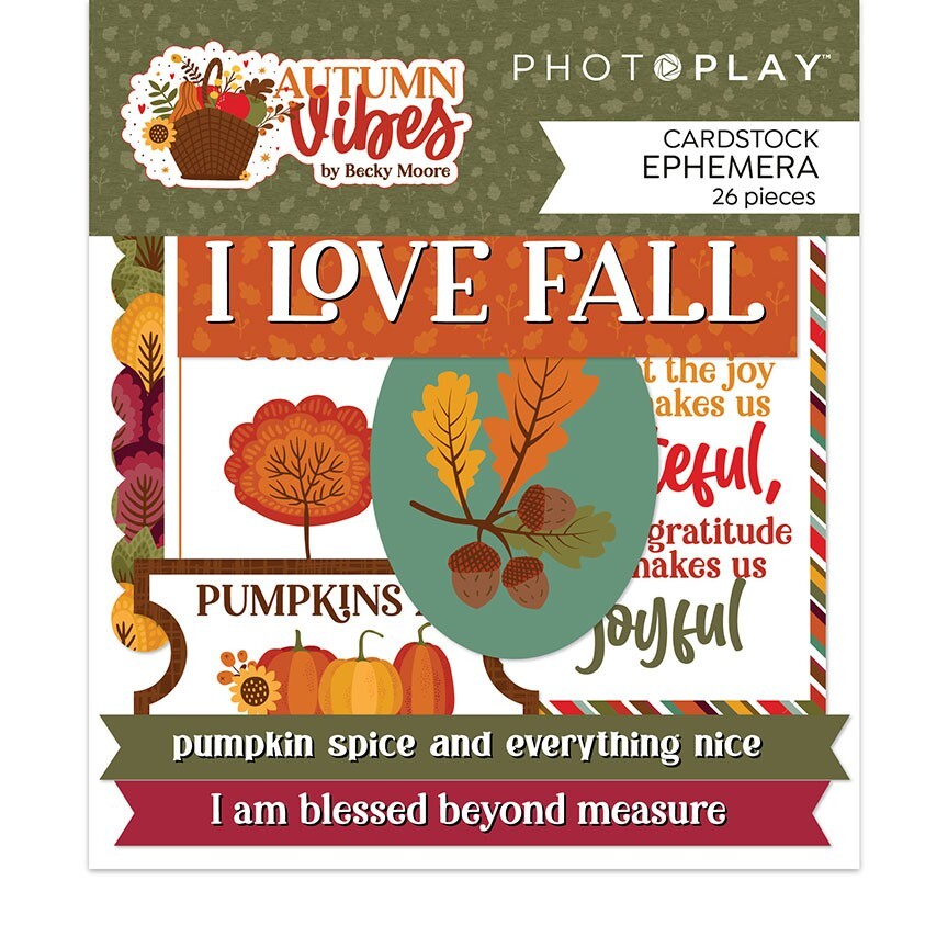 PP DieCuts Autumn Vibes Pumpkin Spice Love Fall Sweater Weather Blessed Leaves
