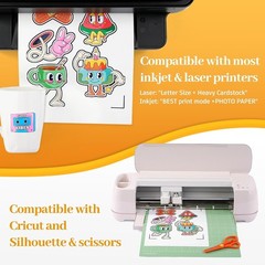 20 Sheets Matte Waterproof Printable Vinyl Sticker Paper for Inkjet & Cricut Use