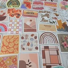Motivational Good Vibes 100 Stickers Earth Tones Rainbows Positive Feel Good