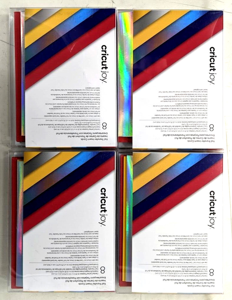 *NEW 4 PACK* Cricut Joy Foil Transfer Insert Cards – A2 *8 Count Each, 32 Total*