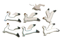 Lot of 33 Seashore Themed Flatbacks For Crafting – Seagulls, Chairs – NEW (#40)