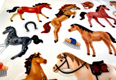 Horse Stickers Sheet Glitter Colt Horseshoe Cowboy Western Scrapbook Paper Studi