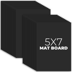 25 PCS 5×7 Black Uncut Mat Boards Backing Matte Prints Photos Crafts Frames