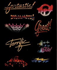 Vintage 1981 Hallmark Sticker Sheet Neon Lights Signs Positive Reinforcement