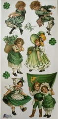 ST.PATRICK’S DAY CHILDREN Stickers(9pc)Violette•Green•Irish•Clovers•Card Making•