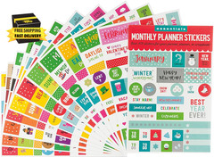 Essentials Month by Month Planner Stickers (Set of 475 Stickers) ⭐️⭐️⭐️⭐️⭐️