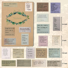 240 Piece Vintage Typewriter Style Inspirational Quote Stickers for Scrapbooking
