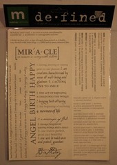 New Making Memories Defined Miracle Birth words & phrases scrapbook stickers