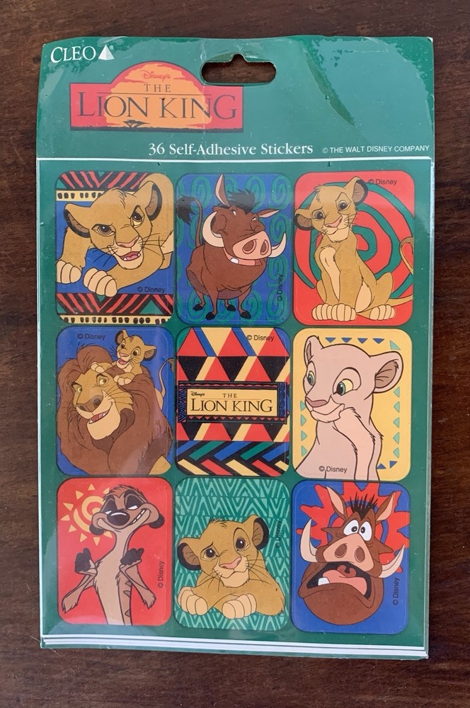 Vintage Lion King Stickers Sealed 4 Sheets Disney Cleo Brand ‘90’s