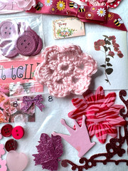 Pink LG Lot Over 140 Pcs scrapbook planner journal junk collage ephemera paper