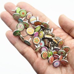 150 PCS Multicolor Brass Paper Fasteners Round Mini Metal Brads 0.47 Inch