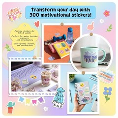 300 Water Bottle Stickers Motivational Laptop Decals Inspirational Adult Teen