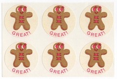 Vintage CTP 1977 Scratch & Sniff Stickers GINGERBREAD «Great» ’77 Half-Sheet