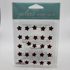 Jolees Boutique Mini Flower Gems Ruby Scrapbooking stickers