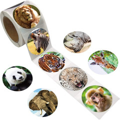 Jungle Animal Stickers 200 Pcs Roll Safari Zoo Labels for Kids Party Favors
