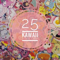 25 Kawaii Sticker Flakes Japan, Sanrio San-X Kamio Crux PoolCool MindWave Q-Lia