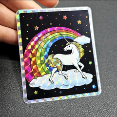 Miss Midie Prism Midnight Rainbow Unicorn Die Cut Vending Sticker – My Artwork