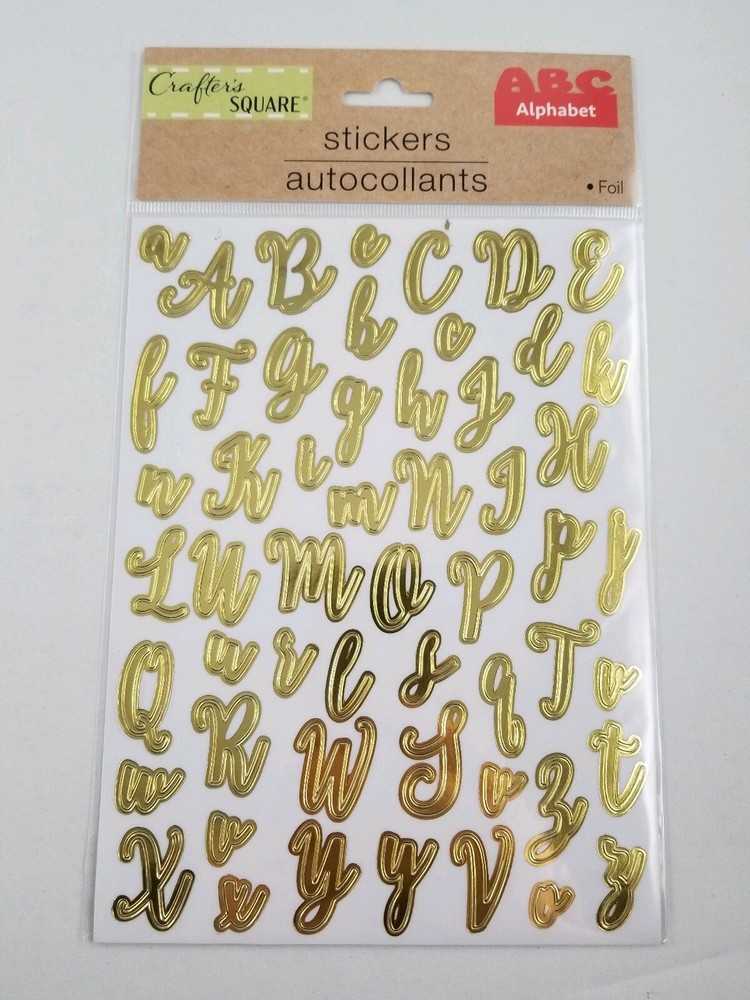 NEW Crafter’s Square Foil Letter Stickers A-Z # 1-10