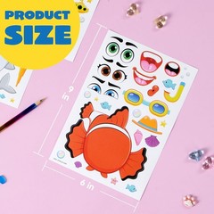 36 Sheets 9″x6″ Make a face Stickers for Kids, Make Your Own Animal Stickers …