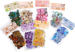 Butterfly Stickers Set (320 Pieces) Transparent Colorful Butterflies Resin Stick