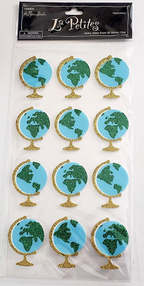 THE PAPER STUDIO La Petites Glitter FOAM GLOBE Stickers – 12pcs