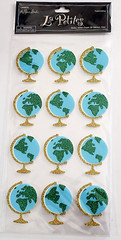 THE PAPER STUDIO La Petites Glitter FOAM GLOBE Stickers – 12pcs