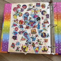 VTG Lisa Frank My Sticker Collection 3 Ring Binder Kitten Bubbles w/Stickers