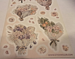 Stickii Sticker Sheet- Gold Foil Accent Floral Bouquet- 3.5 x 6.5 Sheet
