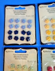 BNIP RETIRED RECOLLECTIONS RESIN FLOWERS 96CT. LOT SCRAPBOOK EMBELLISHMENTS #4b