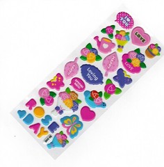 NEW! 3D Scrapbooking Stickers Blue Pink Red Purple Yellow Happy Love Rose