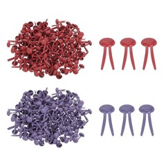 1000 PCS Paper Brass Fasteners Split Pins, Red/Purple, 4.5 x 8 mm